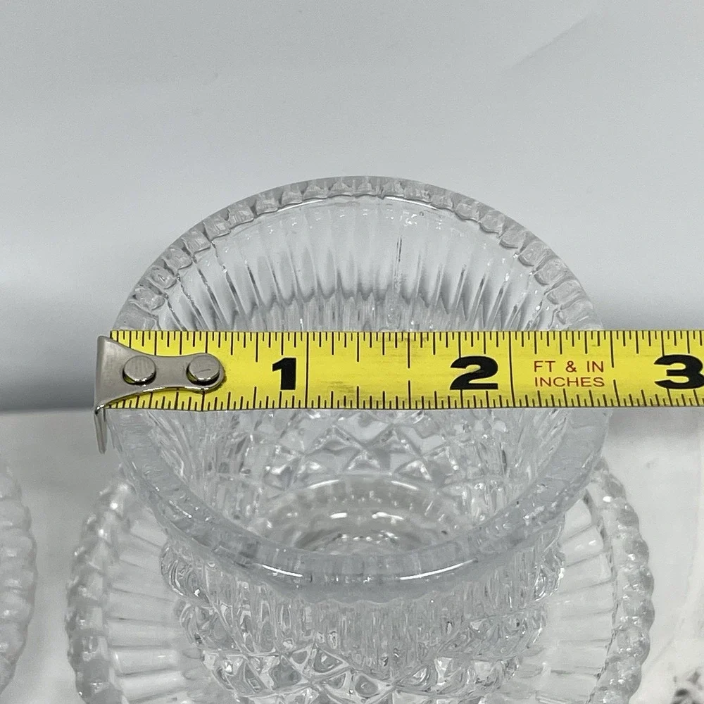 Vintage 90s PartyLite Williamsburg P7654 Votive Candle Holder Pair Lead Crystal - Picture 12 of 13